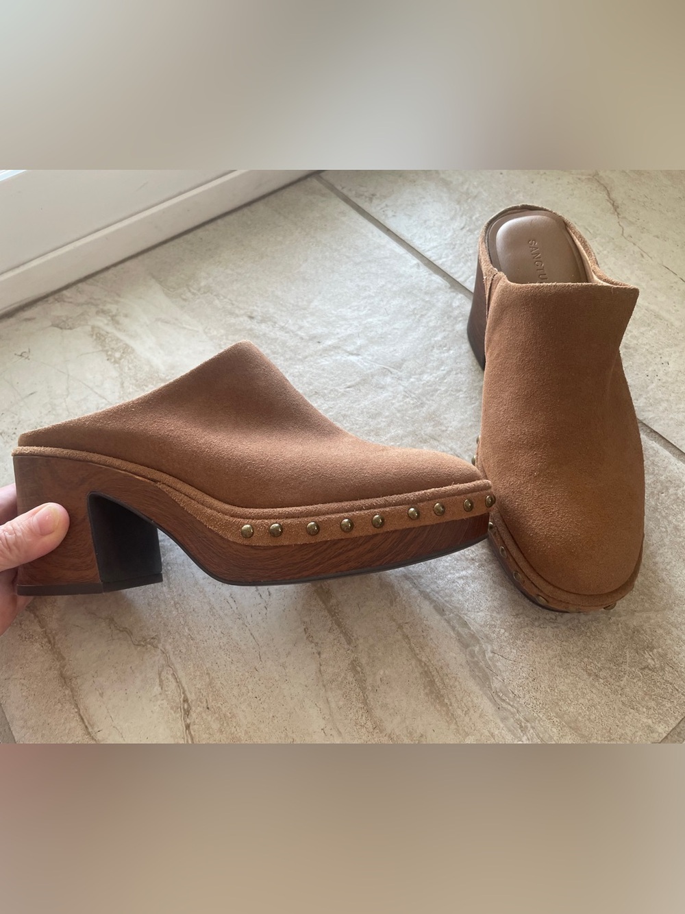 Sanctuary Emersyn Genuine Suede Studded Clog Mule